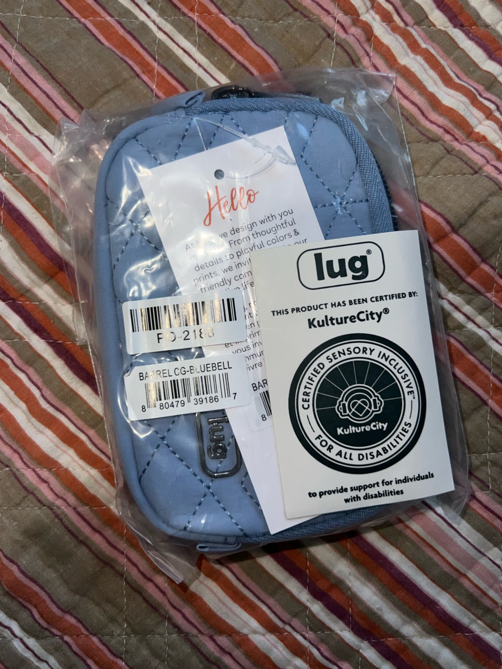 NWT lug Bluebell Quilted Barrel Crossbody Phone Bag